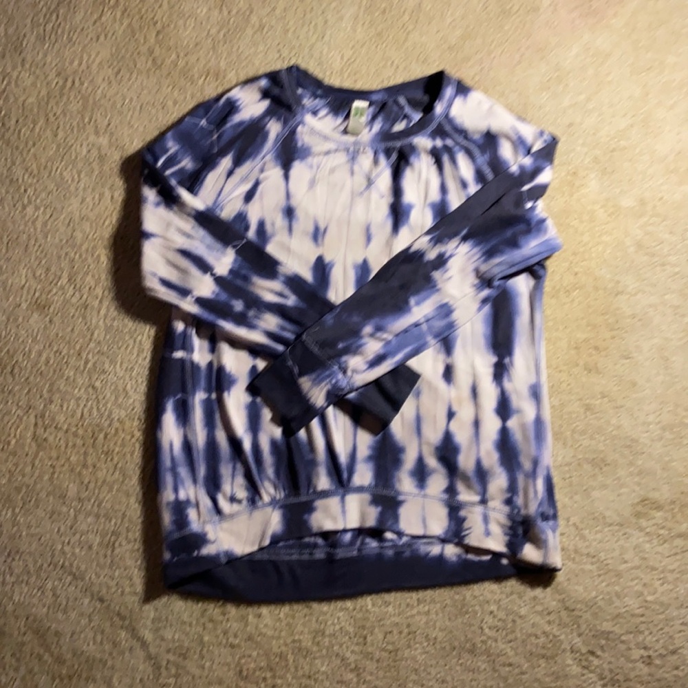 Blue,white,black tie dye long sleeve shirt